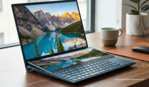 Zenbook Duo UX482, ASUS Zenbook Duo UX482 रिव्यू, Zenbook Duo दो स्क्रीन, ScreenPad Plus लैपटॉप, बेस्ट डुअल स्क्रीन लैपटॉप, Zenbook Duo UX482 english, ASUS Zenbook Duo बैटरी, ASUS Zenbook Duo UX482 दो स्क्रीन ओपन व्यू, Zenbook Duo UX482 ScreenPad Plus सेकंडरी डिस्प्ले क्लोजअप, ASUS Zenbook Duo UX482 मल्टीटास्किंग यूज करते हुए, Zenbook Duo UX482 स्लिम डिजाइन साइड व्यू, ASUS Zenbook Duo UX482 कीबोर्ड और टच स्क्रीन,