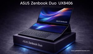 Zenbook Duo UX8406, ASUS Zenbook Duo UX8406 ​​Review, Zenbook Duo Two Screens, Dual OLED Laptop, Best Dual Screen Laptop 2025, Zenbook Duo UX8406 ​​Battery, ASUS Zenbook Duo Price, ASUS Zenbook Duo UX8406 ​​Two 3K OLED Screens Open View, Zenbook Duo UX8406 ​​Vibrant OLED Display Colors Closeup, ASUS Zenbook Duo UX8406 ​​Detachable Keyboard and Kickstand, Zenbook Duo UX8406 ​​Slim Side Profile Design, ASUS Zenbook Duo UX8406 ​​Multitasking Using