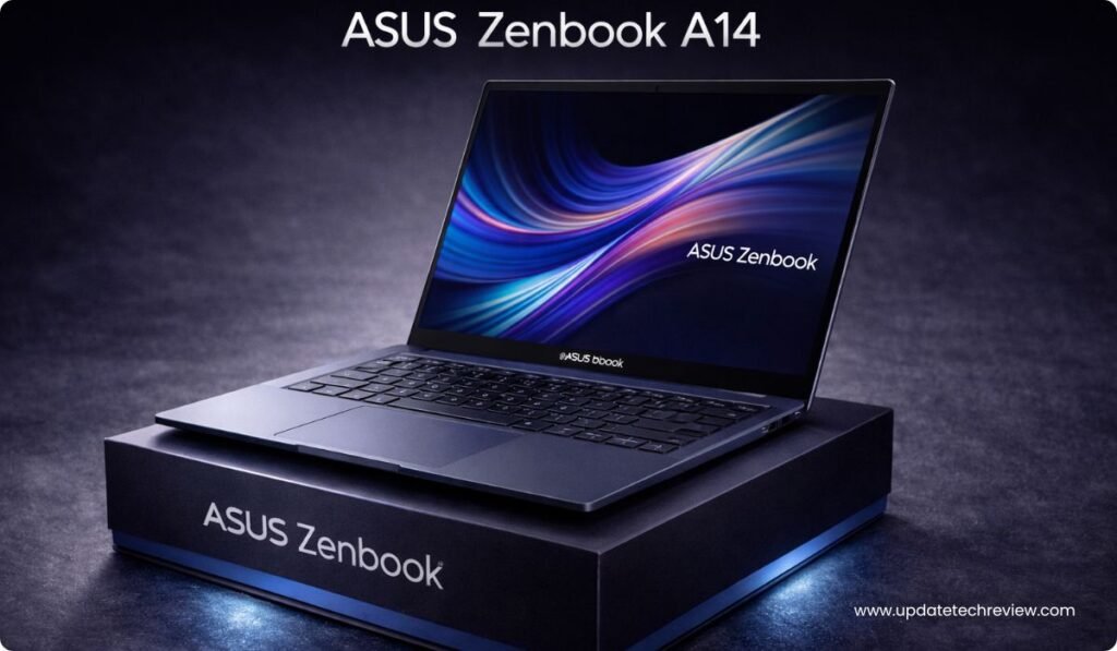 Zenbook A14 Snapdragon, ASUS Zenbook A14 Review, Zenbook A14 English, Snapdragon X2 Elite Laptop, Lightest AI Laptop, Zenbook A14 Battery Life, ASUS Zenbook A14 Price, ASUS Zenbook A14 Snapdragon Bright OLED Screen Open View, Zenbook A14 Snapdragon Super Slim Side Profile Ceraluminum, ASUS Zenbook A14 Snapdragon Keyboard Closeup, Zenbook A14 Snapdragon Vibrant OLED Display HDR Colors, Travel or Office Using the ASUS Zenbook A14 Snapdragon,