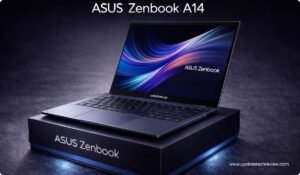 Zenbook A14 Snapdragon, ASUS Zenbook A14 Review, Zenbook A14 English, Snapdragon X2 Elite Laptop, Lightest AI Laptop, Zenbook A14 Battery Life, ASUS Zenbook A14 Price, ASUS Zenbook A14 Snapdragon Bright OLED Screen Open View, Zenbook A14 Snapdragon Super Slim Side Profile Ceraluminum, ASUS Zenbook A14 Snapdragon Keyboard Closeup, Zenbook A14 Snapdragon Vibrant OLED Display HDR Colors, Travel or Office Using the ASUS Zenbook A14 Snapdragon,