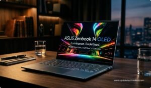 Zenbook 14 OLED UX3405, ASUS Zenbook 14 OLED Review, Zenbook 14 OLED (English), 3K OLED Laptop, Best Ultrabook 2024–2026, Zenbook UX3405 Battery Life, ASUS Zenbook 14 OLED Price, ASUS Zenbook 14 OLED UX3405: ​​Bright 3K OLED Screen (Open View), Zenbook 14 OLED UX3405: ​​Super Slim Side Profile, ASUS Zenbook 14 OLED UX3405: ​​Keyboard with NumberPad (Close-up), Zenbook 14 OLED UX3405: ​​Vibrant OLED Display with HDR Colors, ASUS Zenbook 14 OLED UX3405: ​​Student or Office Usage,
